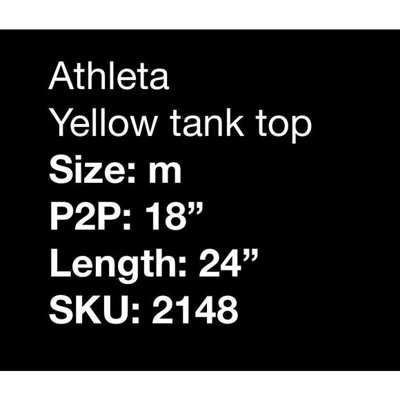 Athleta yellow tank- size M - Picture 6 of 6